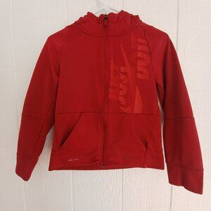 Youth Medium Red Dri-Fit Nike Polyester Jacket
